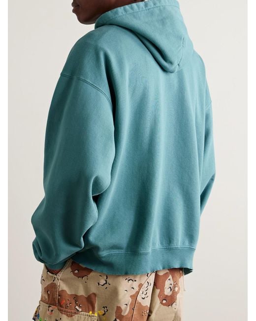 GALLERY DEPT. Blue 90's Logo-Print Cotton-Jersey Zip-Up Hoodie for men