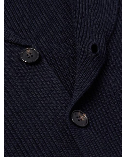 Incotex Blue Zanone Ribbed Virgin Wool Blazer for men