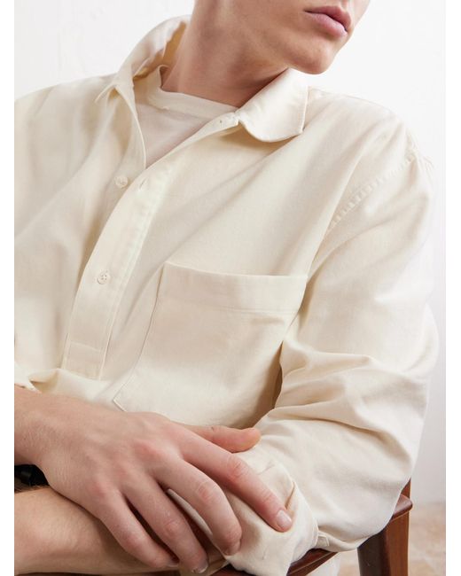 Officine Generale Natural Jordy Cotton-Twill Polo Shirt for men