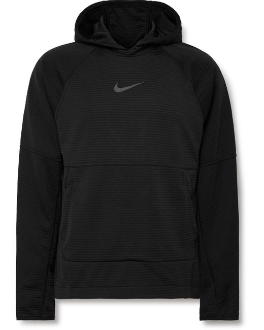 Nike Black Logo-print Dri-fit Fleece Hoodie for men