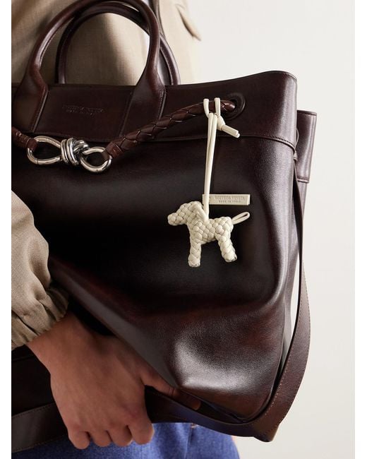 Bottega Veneta Natural Logo-Debossed Intrecciato Leather Bag Charm for men