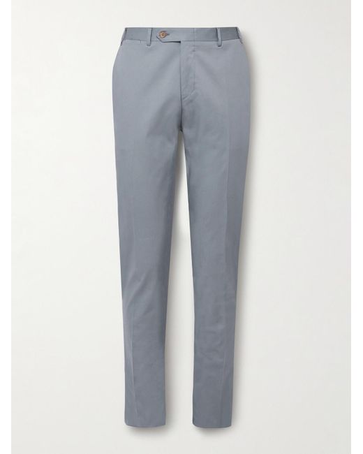 Canali Gray Kei Slim-fit Cotton-blend Suit Trousers for men