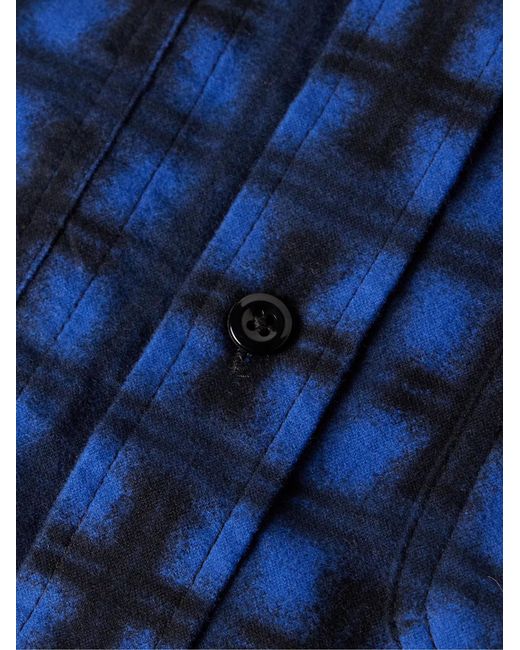 Randy's Garments Blue Checked Brushed-Cotton Shirt for men