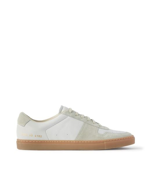 Common Projects White Bball Suede-trimmed Leather Sneakers for men