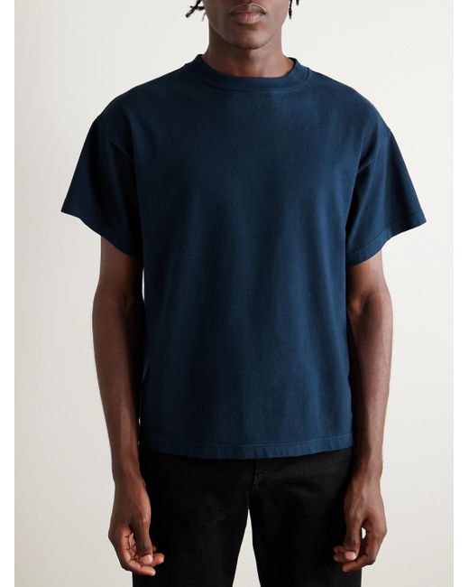 The Row Blue Sato Cotton-Jersey T-Shirt for men