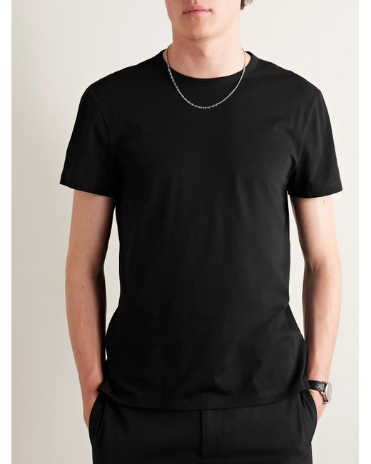 Club Monaco Black Luxe Featherweight Cotton-jersey T-shirt for men