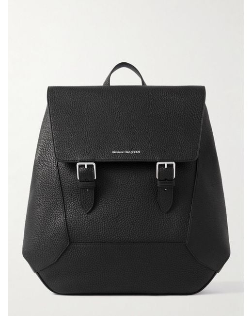 Alexander McQueen Black The Edge Full-grain Leather Backpack for men