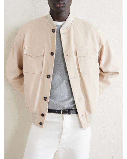 Slowear Natural Suede Bomber Jacket for men