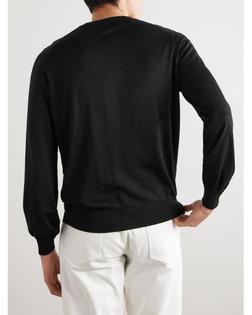 Brunello Cucinelli Pullover aus einer Kaschmir-Seidenmischung in Black für Herren