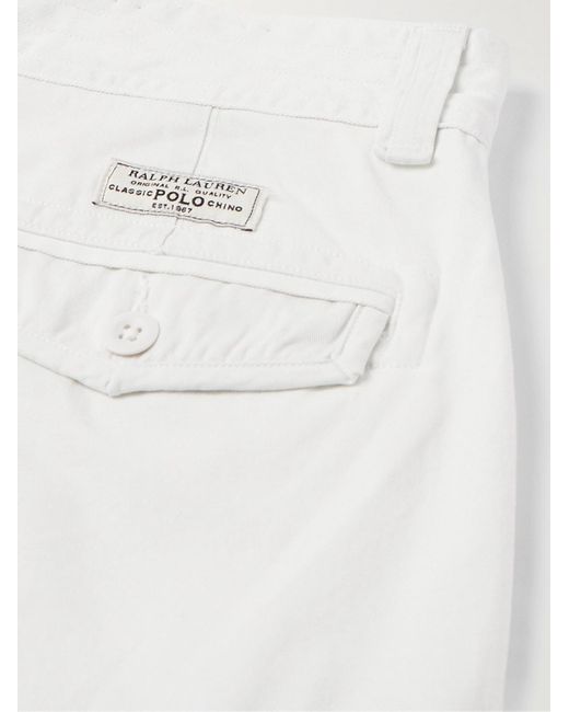 Shorts cargo a gamba dritta in twill di cotone stonewashed Gellar di Polo Ralph Lauren in White da Uomo