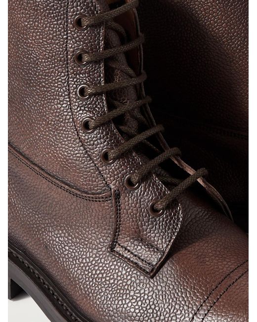 Tricker's Brown Grassmere Scotchgrain Leather Boots for men