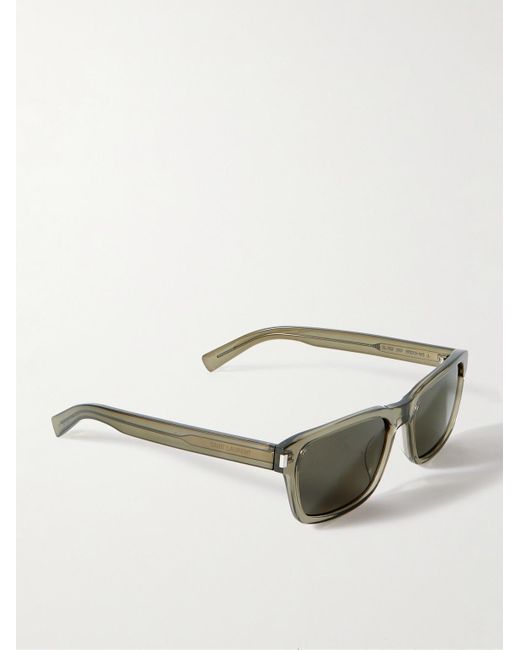 Saint Laurent Green New Wave Rectangular-frame Acetate Sunglasses for men