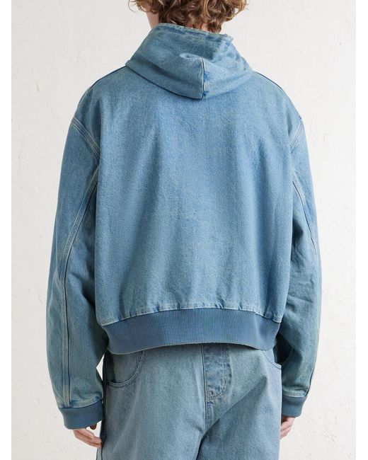 Vetements Blue Hooded Denim Jacket for men