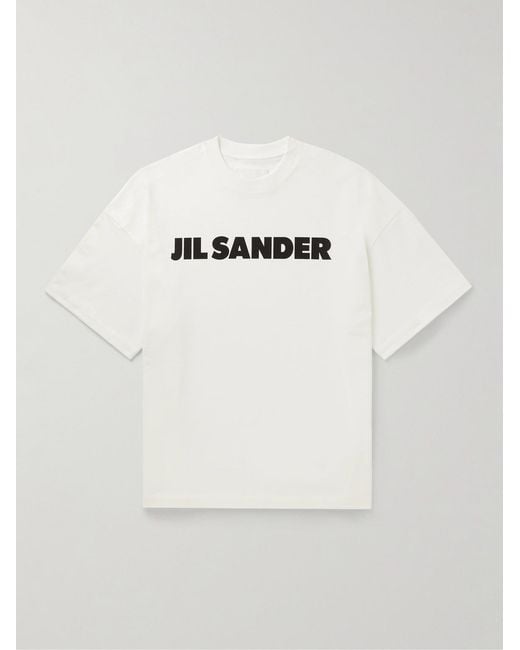Jil Sander Natural Logo-Printed Cotton-Jersey T-Shirt for men