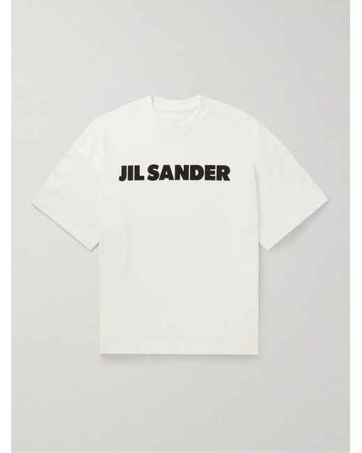 Jil Sander Natural Logo-Printed Cotton-Jersey T-Shirt for men