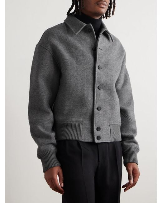 Jacquemus Gray Feltro Wool-Felt Bomber Jacket for men