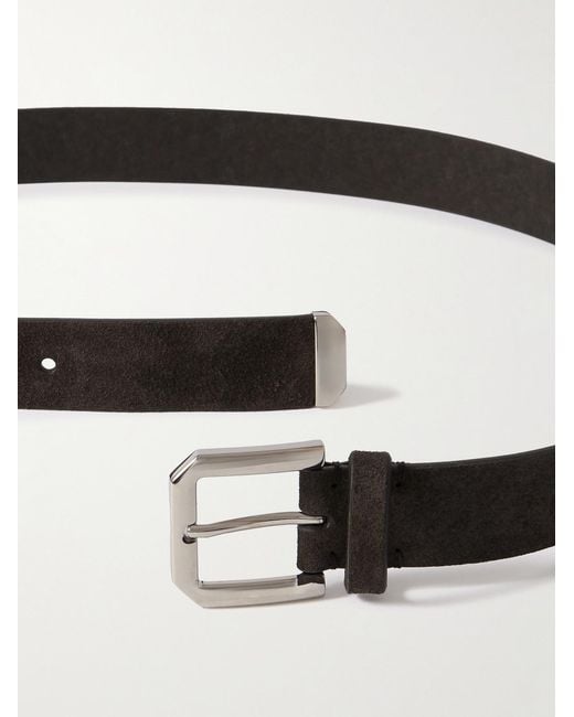 Brunello Cucinelli Black 3cm Suede Belt for men