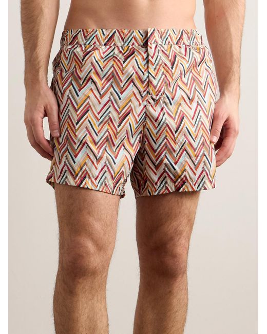 Missoni Pink Straight-leg Mid-length Printed Swim Shorts for men