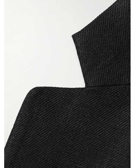 Mr P. Black Unstructured Linen Suit Jacket for men