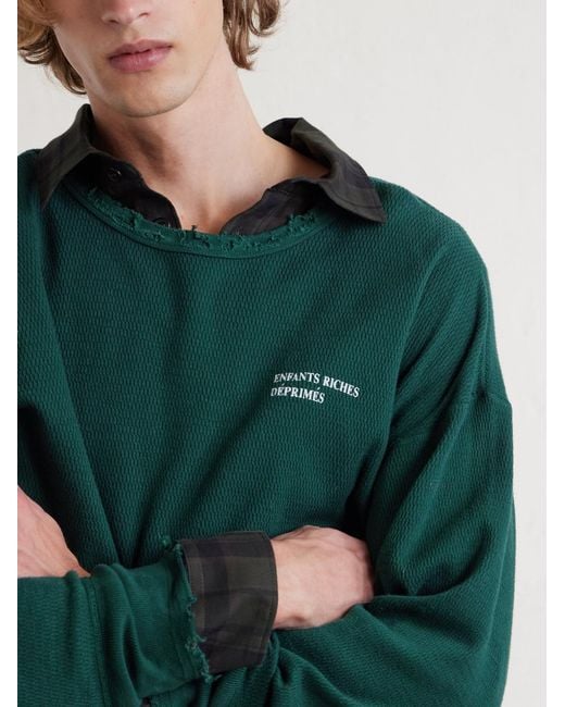 Enfants Riches Deprimes Green Logo-Print Cotton-Jersey T-Shirt for men