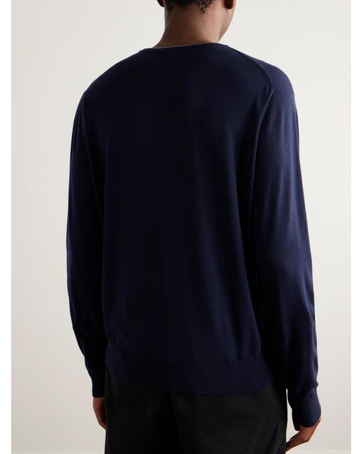 Peter Millar Blue Excursionist Flex Merino Wool-Blend Sweater for men
