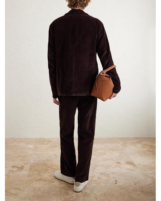 The Elder Statesman Purple Straight-Leg Cotton-Corduroy Trousers for men