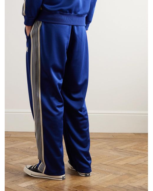 Pantaloni sportivi bootcut in jersey tecnico con finiture in fettuccia e logo ricamato di Needles in Blue da Uomo