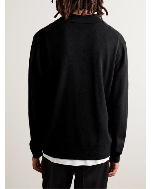 Loewe Black Cashmere Polo Shirt for men