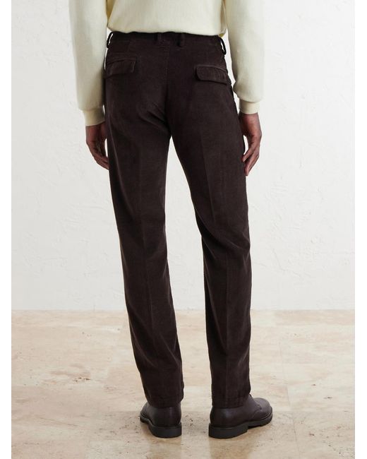 Massimo Alba Black Ionio2 Straight-Leg Cotton-Corduroy Trousers for men