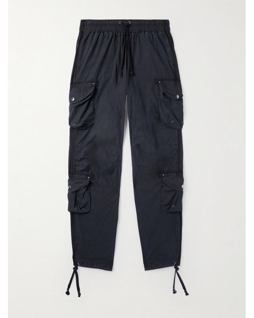 John Elliott Blue Deck Straight-leg Cotton Drawstring Cargo Trousers for men