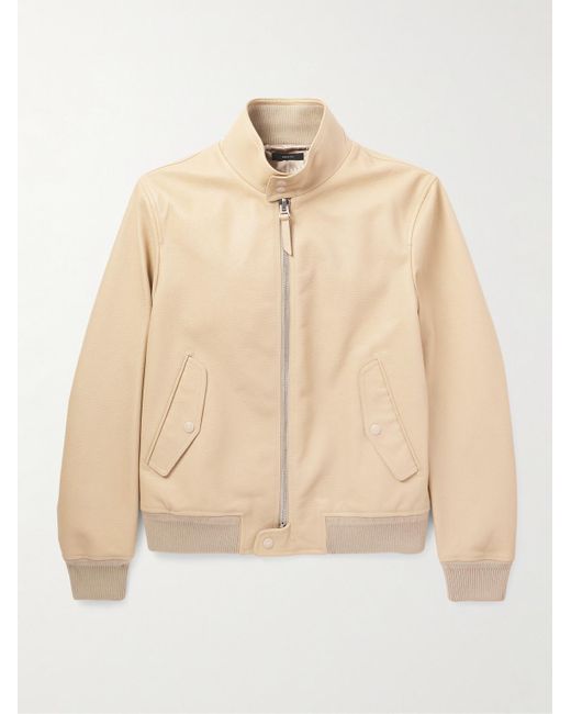 Tom Ford Jacke aus vollnarbigem Leder in Natural für Herren