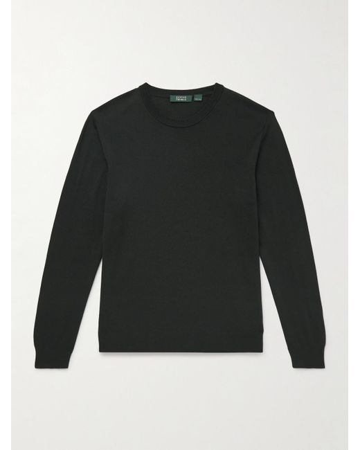 Incotex Black Slim-Fit Flexwool Sweater for men