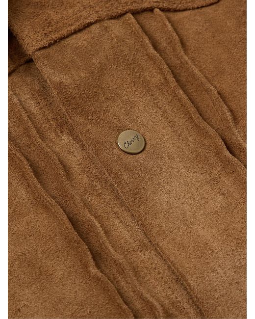 CHERRY LA Brown Suede Trucker Jacket for men