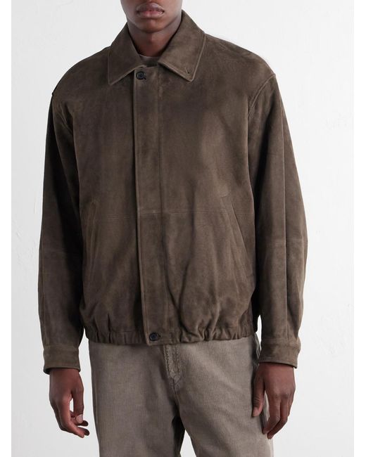 Ssstein Brown Panelled Suede Blouson Jacket for men