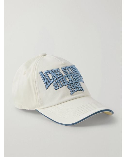 Acne Blue Logo-embroidered Cotton-twill Baseball Cap