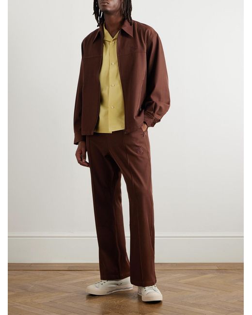 Needles Brown Logo-Embroidered Twill Bomber Jacket for men