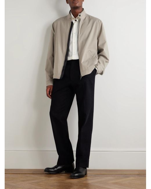 Brioni Natural Button-Down Collar Cotton And Cashmere-Blend Twill Shirt for men