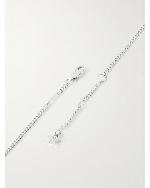 Céline Silberfarbene Anhängerkette mit Cubic Zirkonia in White für Herren