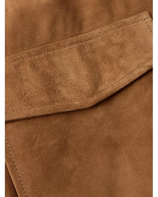 Nili Lotan Brown Majorca Suede Trucker Jacket for men