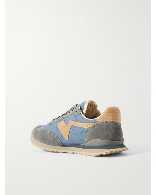 Visvim Blue Fkt Runner Suede-trimmed Quilted Canvas Sneakers for men