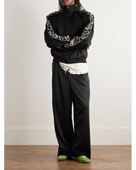 Kapital Black Th.D.D. Webbing-Trimmed Tech-Jersey Track Jacket for men