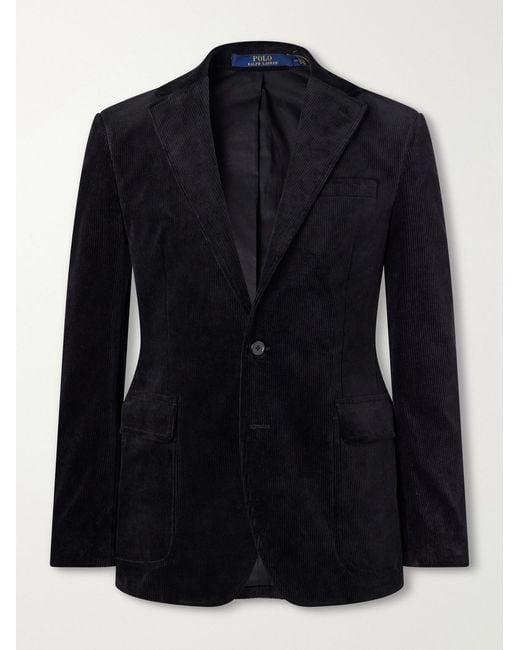 Polo Ralph Lauren Blue Cotton-Blend Corduroy Suit Jacket for men