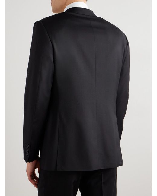 Canali Black Super 130S Wool Suit Jacket for men