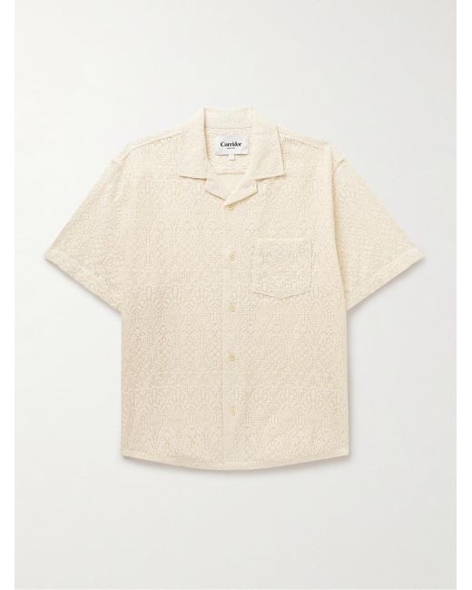 Corridor NYC Natural Alhambra Camp-collar Crocheted Cotton-blend Shirt for men