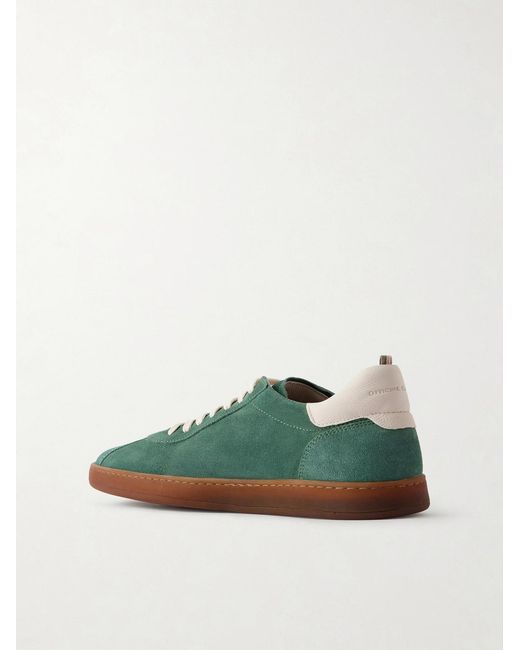 Officine Creative Green Ginnasio 001 Leather-trimmed Suede Sneakers for men