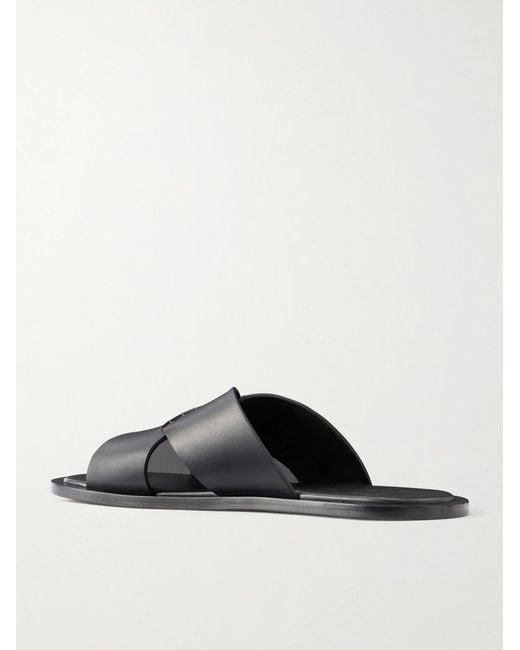 Loewe Black Paula's Ibiza Flex Criss-Cross Leather Sandals for men