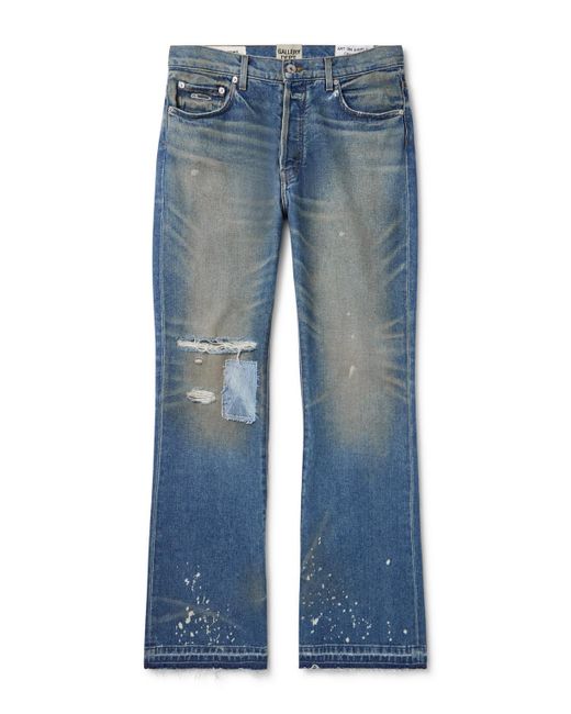 GALLERY DEPT. Blue Dagger Bootcut Distressed Patchwork Jeans for men