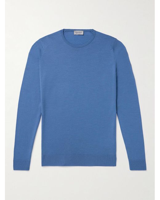 John Smedley Blue Slim-fit Merino Wool Sweater for men