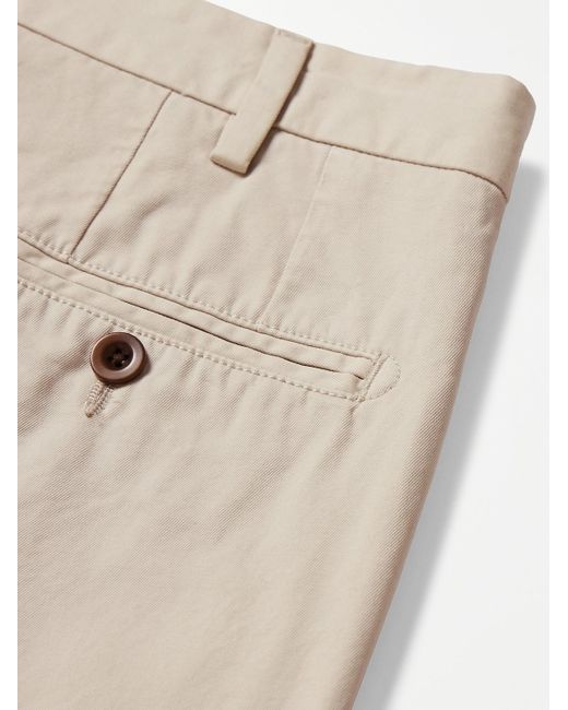 Sid Mashburn Natural Slim-fit Straight-leg Garment-dyed Cotton-twill Trousers for men