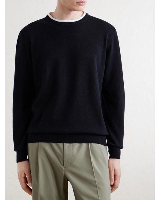 Lardini Blue Wool And Cashmere-Blend Sweater for men